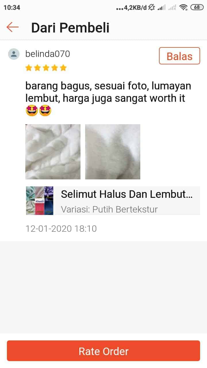 barang bagus lembut sesuai foto selimut khesia
